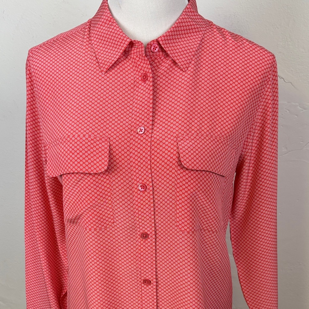 Equipment Pink Geometric Blouse